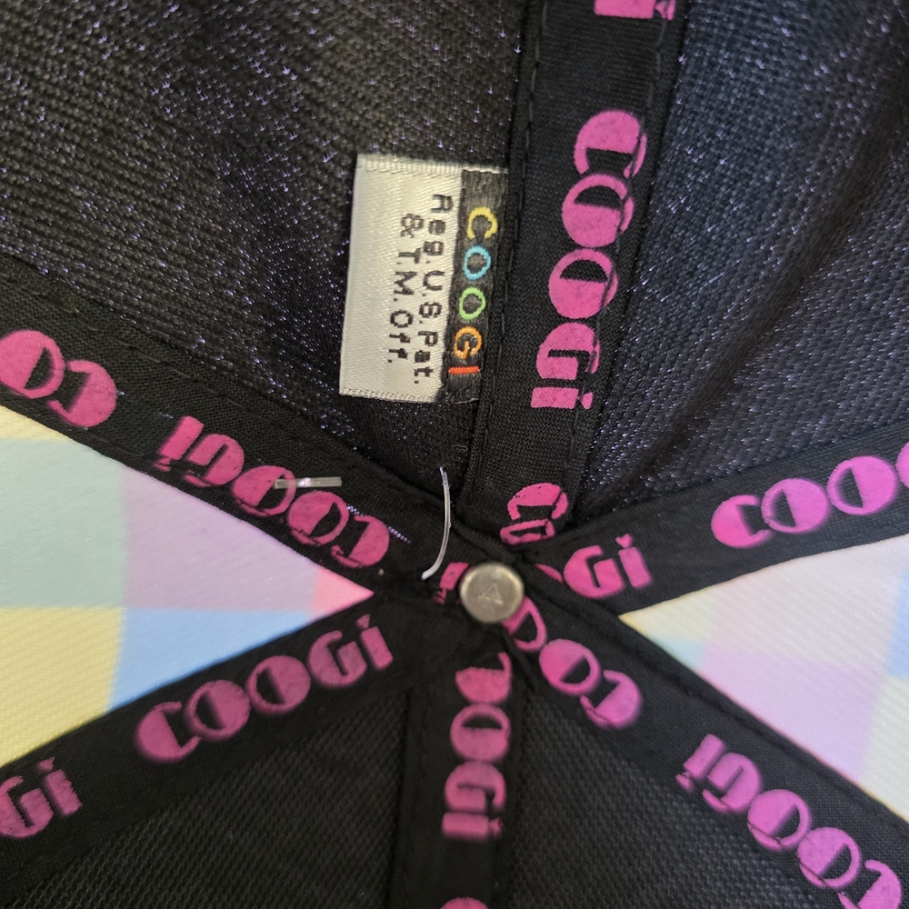 Coogi Black Fitted Cap with Multicolor Logo Multicolor Checker Pattern On Panels - Picture 4 of 6